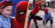 Little Boy Who Saved Sister From Dog Attack Spends Day With Tom Holland On Set Of Spiderman