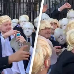 100 ‘Boris Johnsons’ Got Together To Party Outside Downing Street