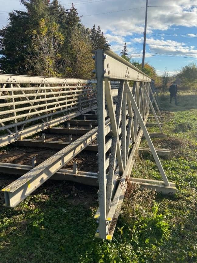 Bridge stolen from field (Akron Police Department/Facebook)