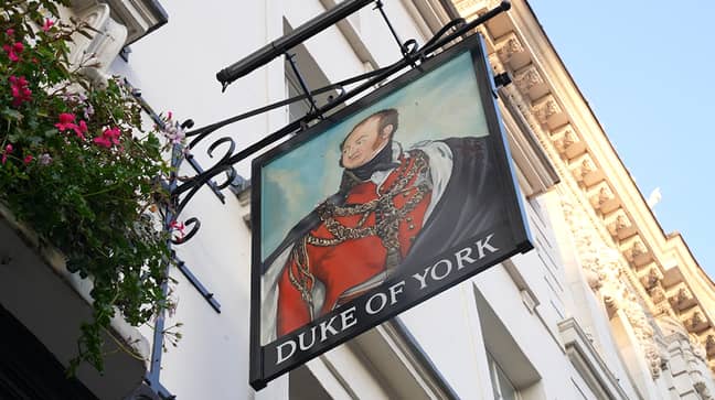 Duke of York pub sign (PA Media)