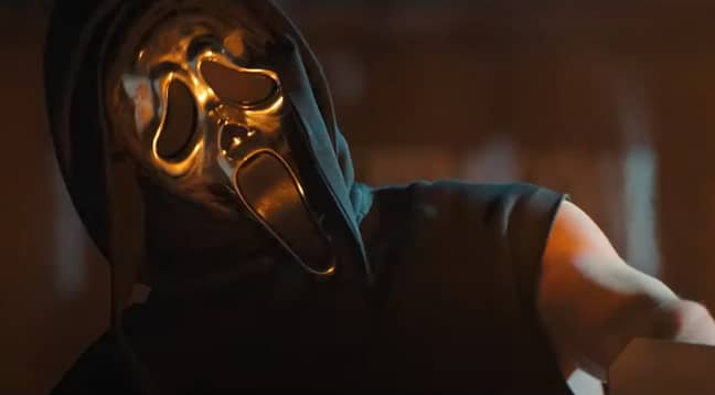 A flamethrowing Ghostface in Scream. (Paramount Pictures)