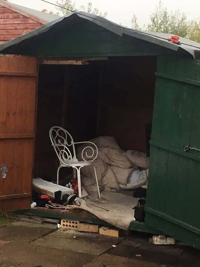 Shed where man allegedly lived for 40 years (PA Images)