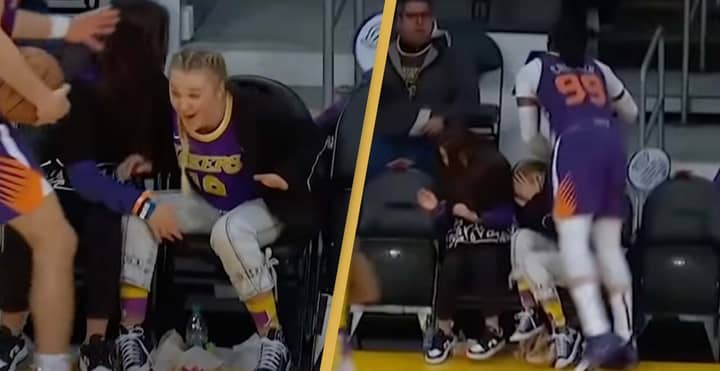 JoJo Siwa Almost Taken Out By Basketball Player In Hilarious Footage