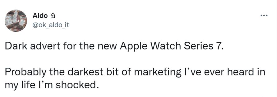 Critics respond to Apple advert (@ok_aldo_it/Twitter)